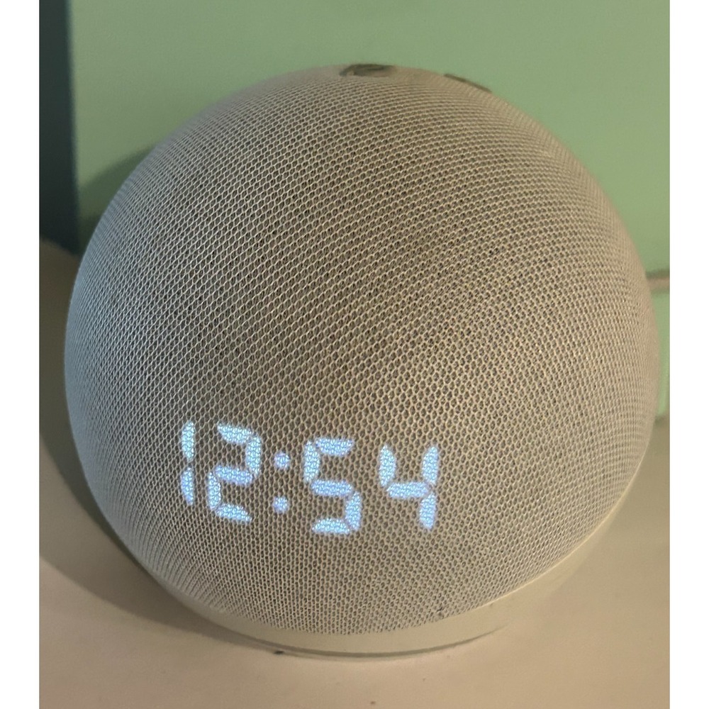 Amazon Echo Dot with Clock (4th Gen)(B7W644) - Tested